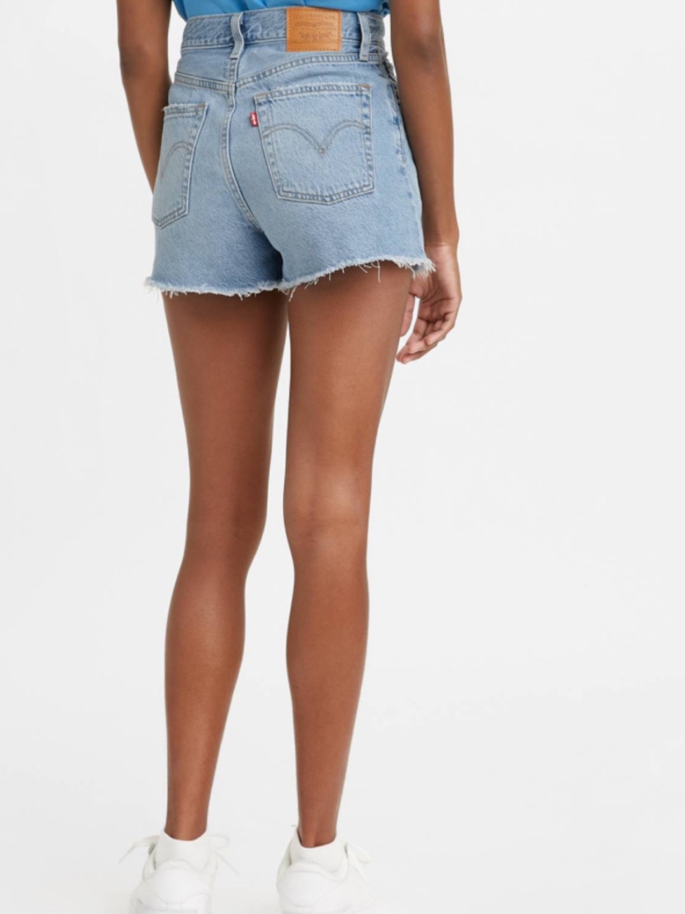 Levi's Light Blue High-Rise Denim ribcage  Shorts
